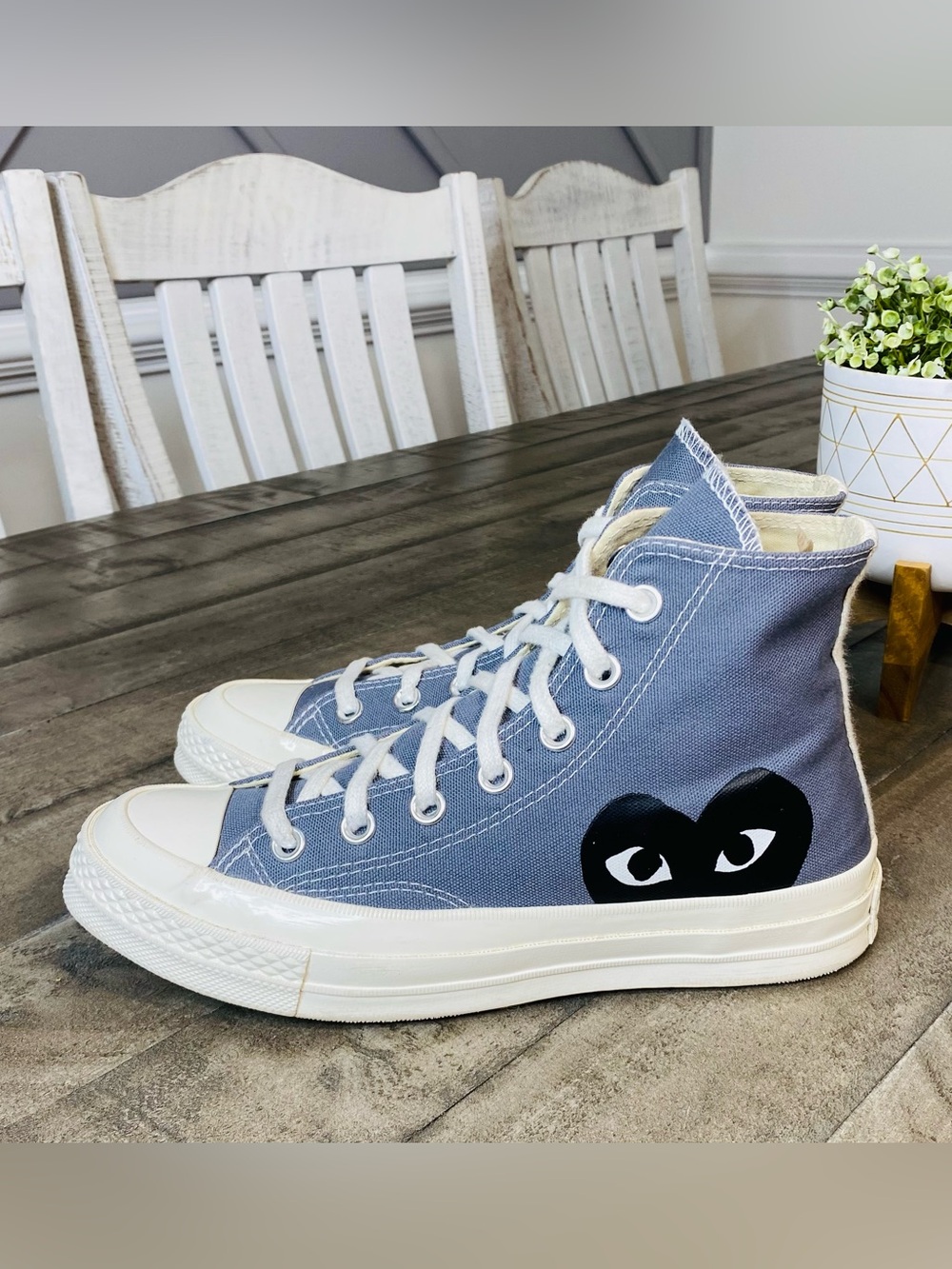 Comme des Garcons PLAY Converse Chuck 70 High Steel Grey Blue Women’s Size 7
